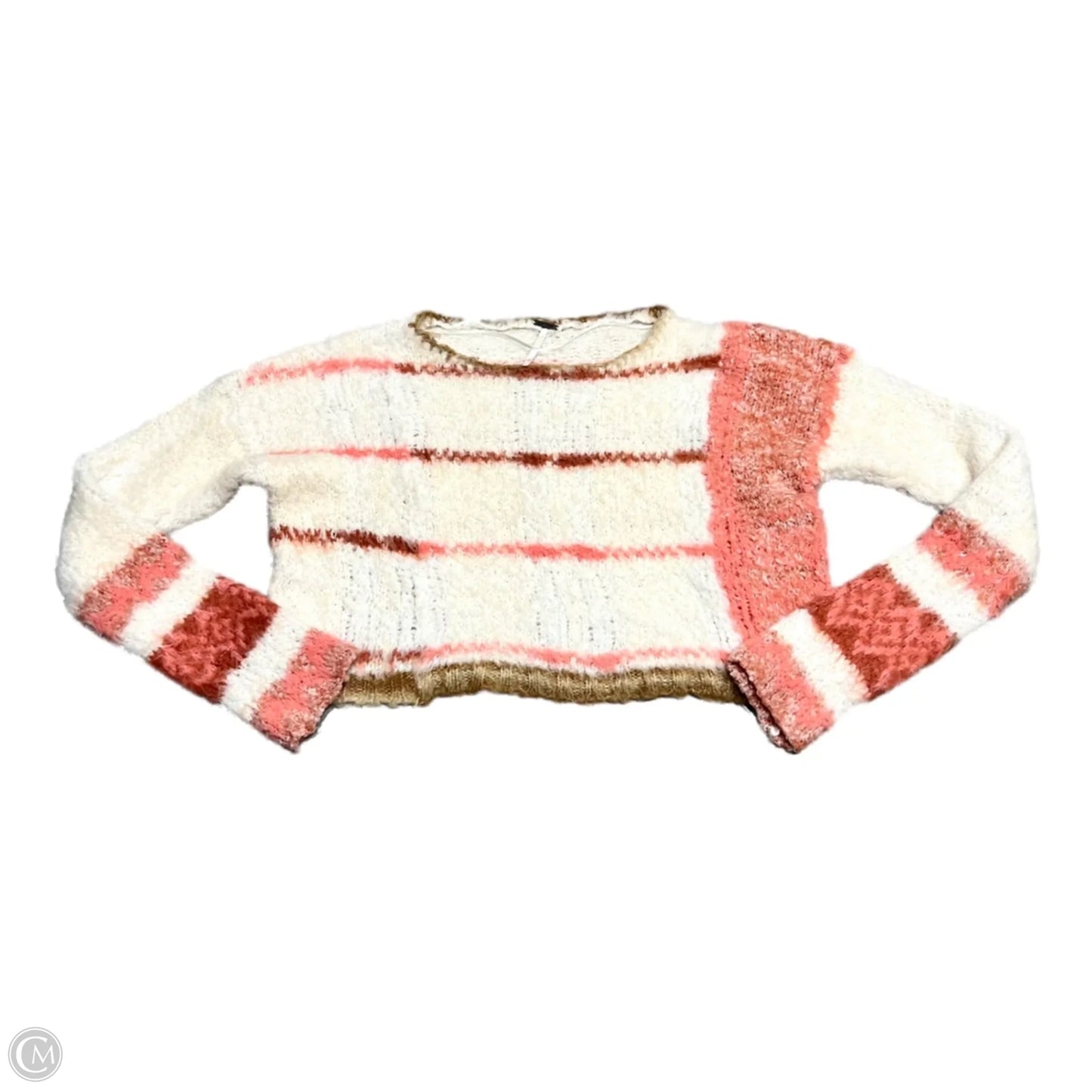 Sweater By Free People In Cream & Orange, Size: Xs