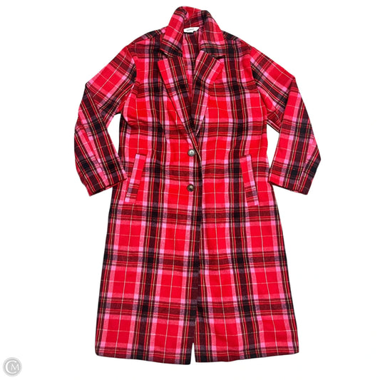 Coat Peacoat By Old Navy In Plaid Pattern, Size: L