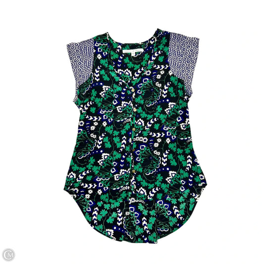 Top Sleeveless By Veronica Beard In Blue & Green, Size: S