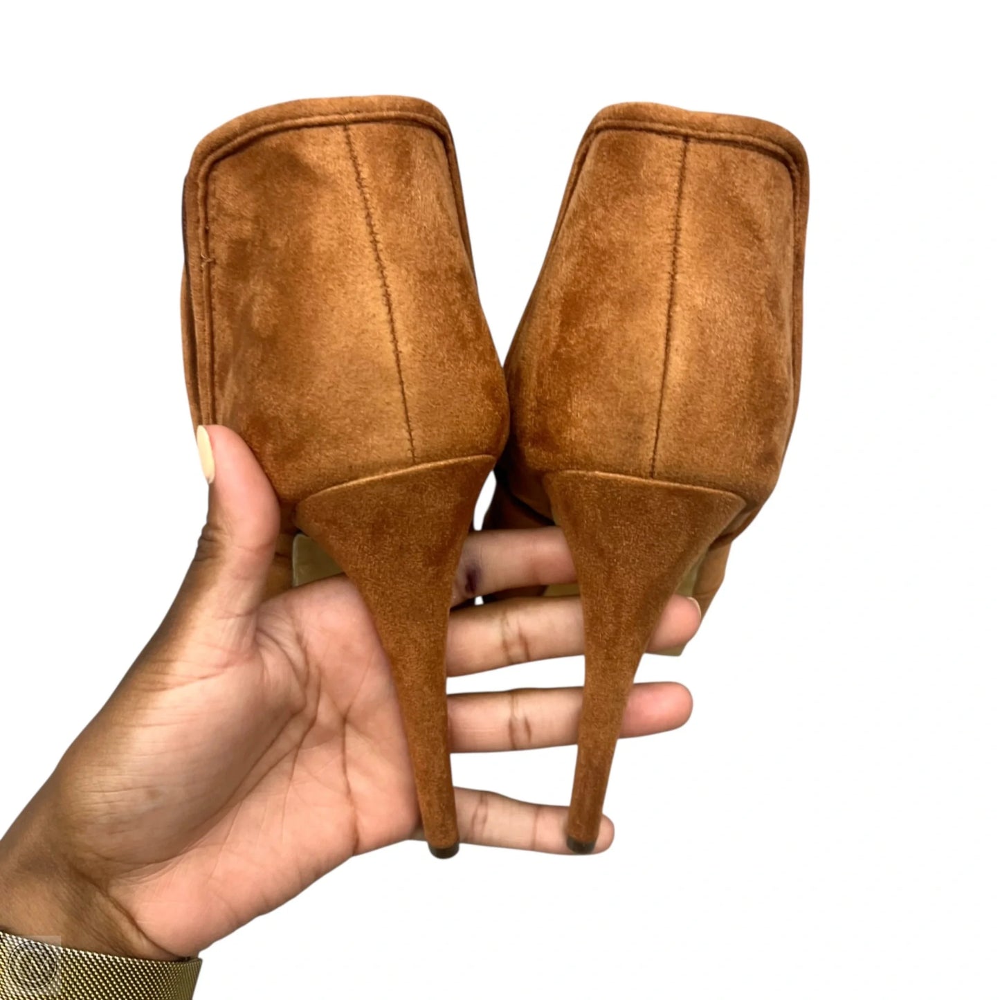 Boots Ankle Heels By Michael Antonio In Tan, Size: 11