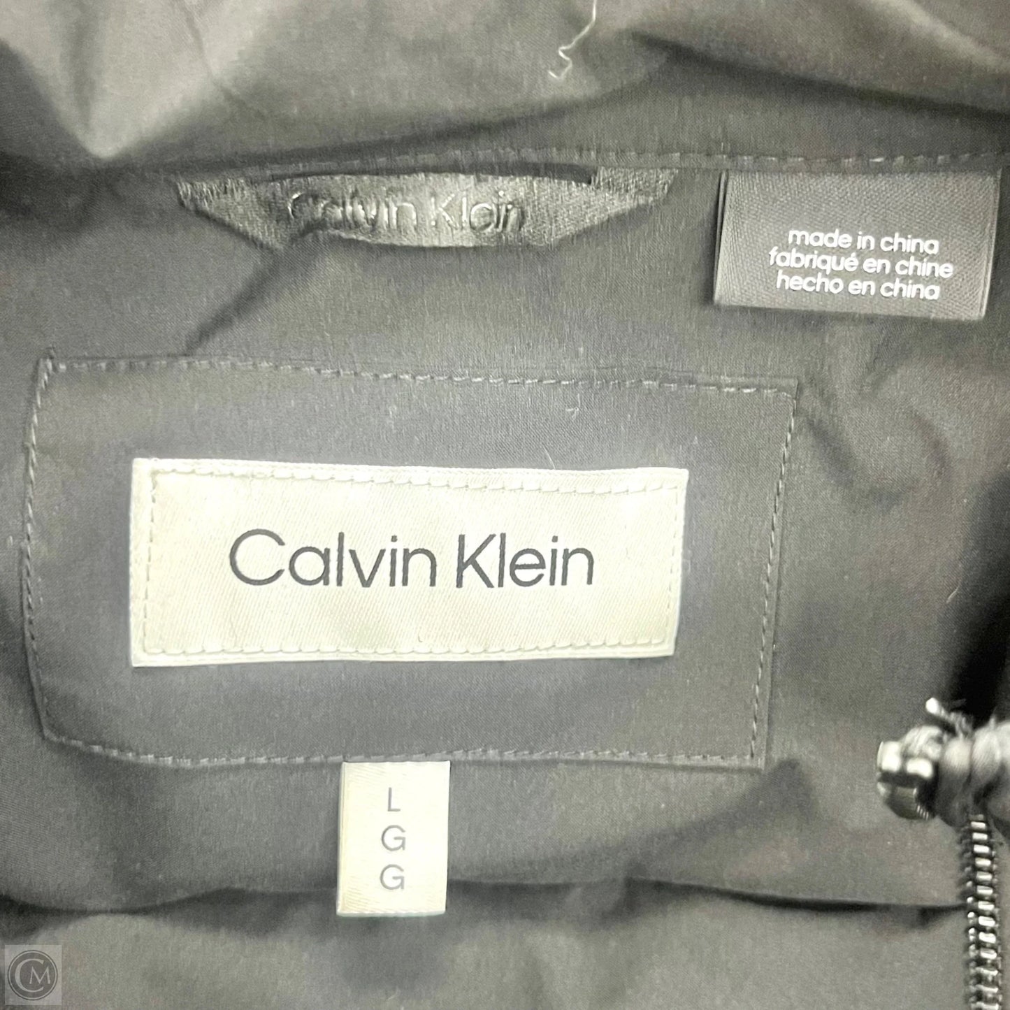 Coat Puffer & Quilted By Calvin Klein In Black, Size: L
