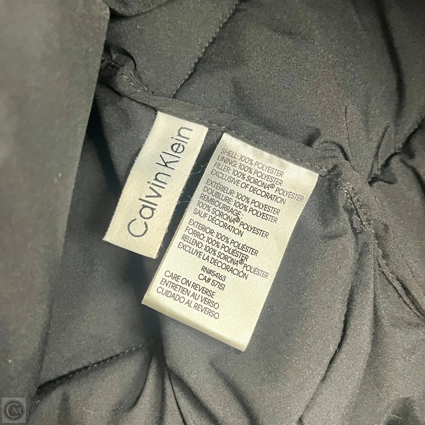 Coat Puffer & Quilted By Calvin Klein In Black, Size: L