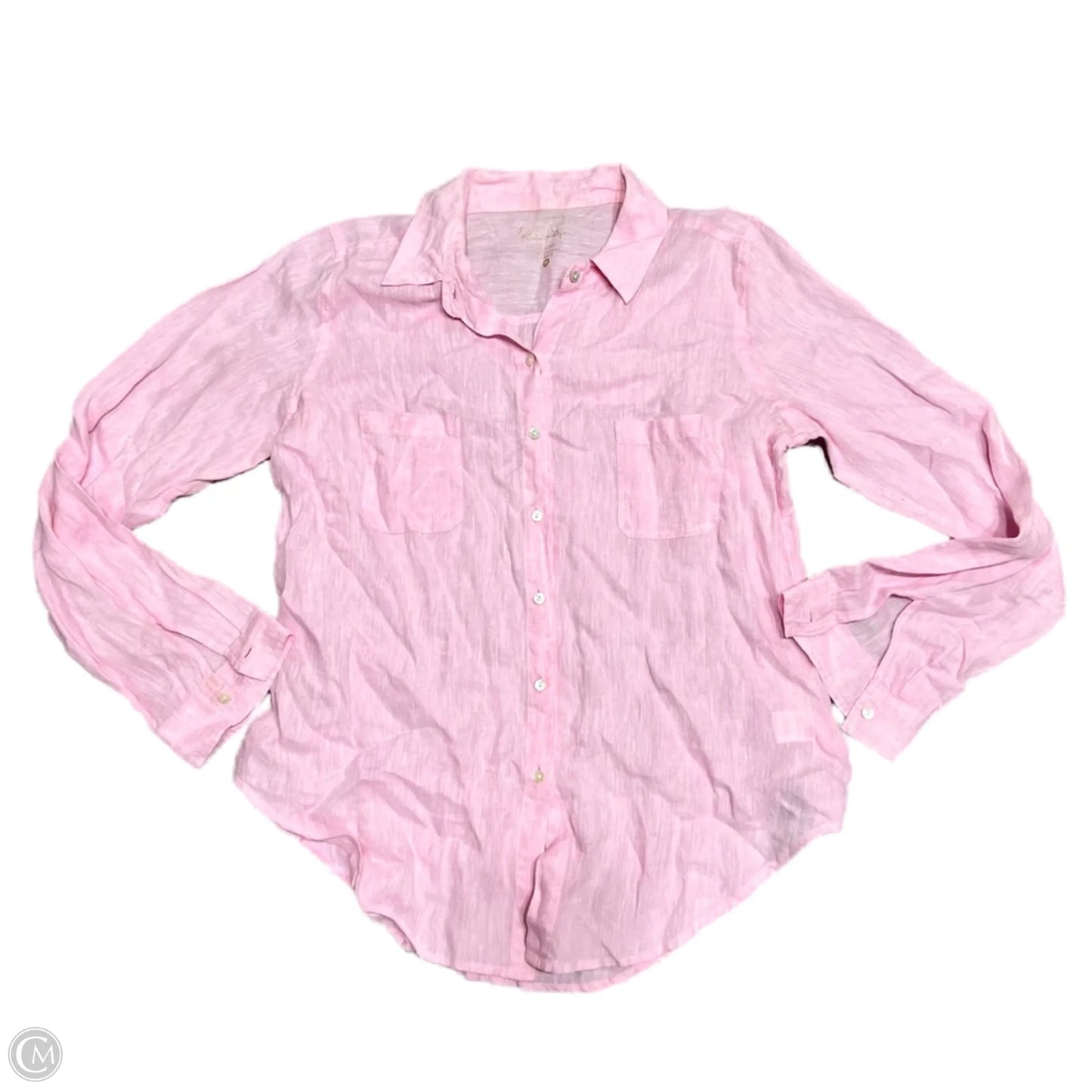 Top Long Sleeve Designer By Lilly Pulitzer In Pink, Size: M