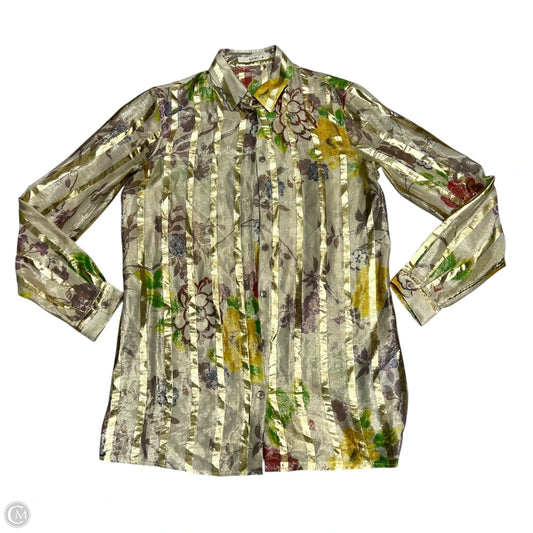 Top Long Sleeve By Etro In Gold, Size: S