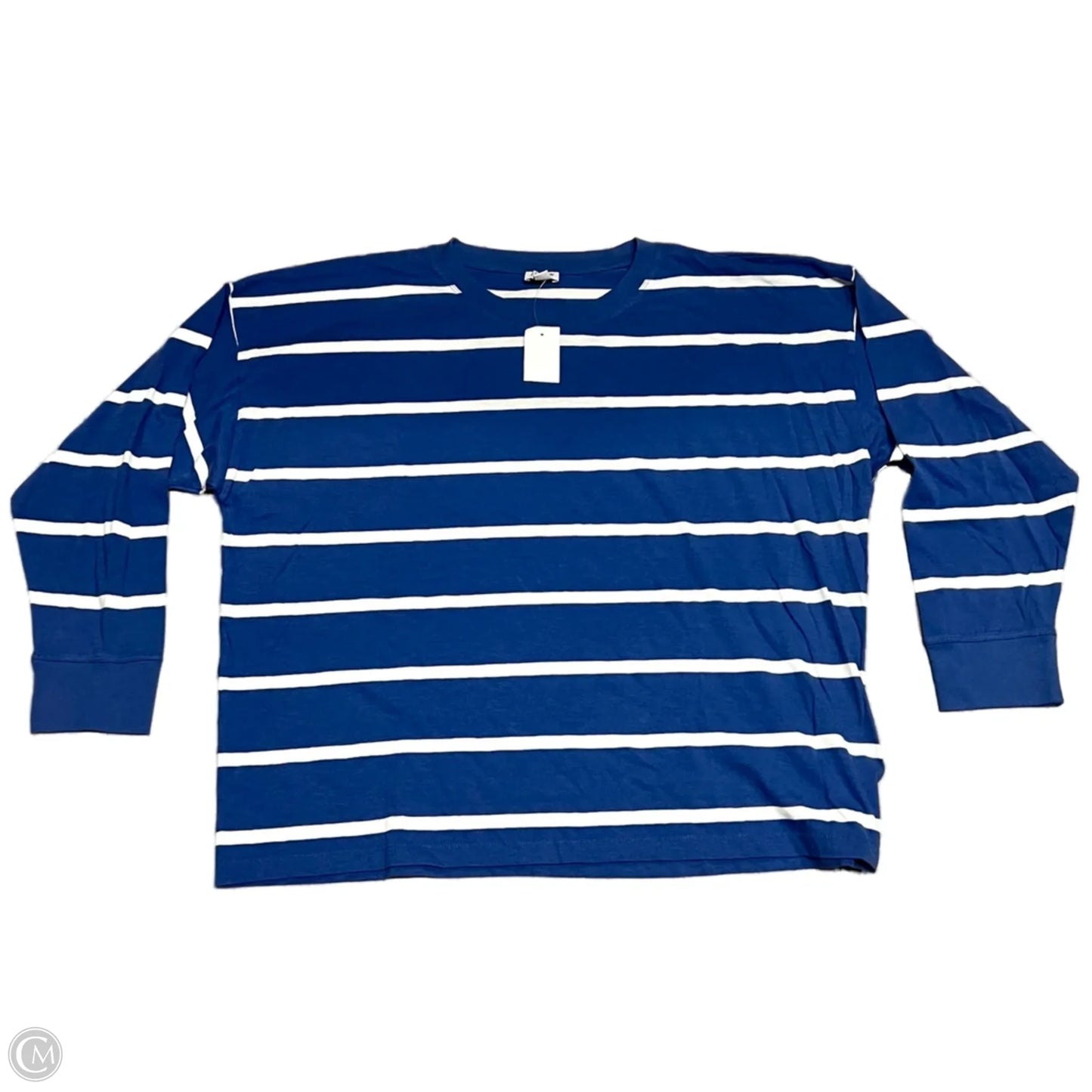 Top Long Sleeve By J. Crew In Blue & White, Size: 2x