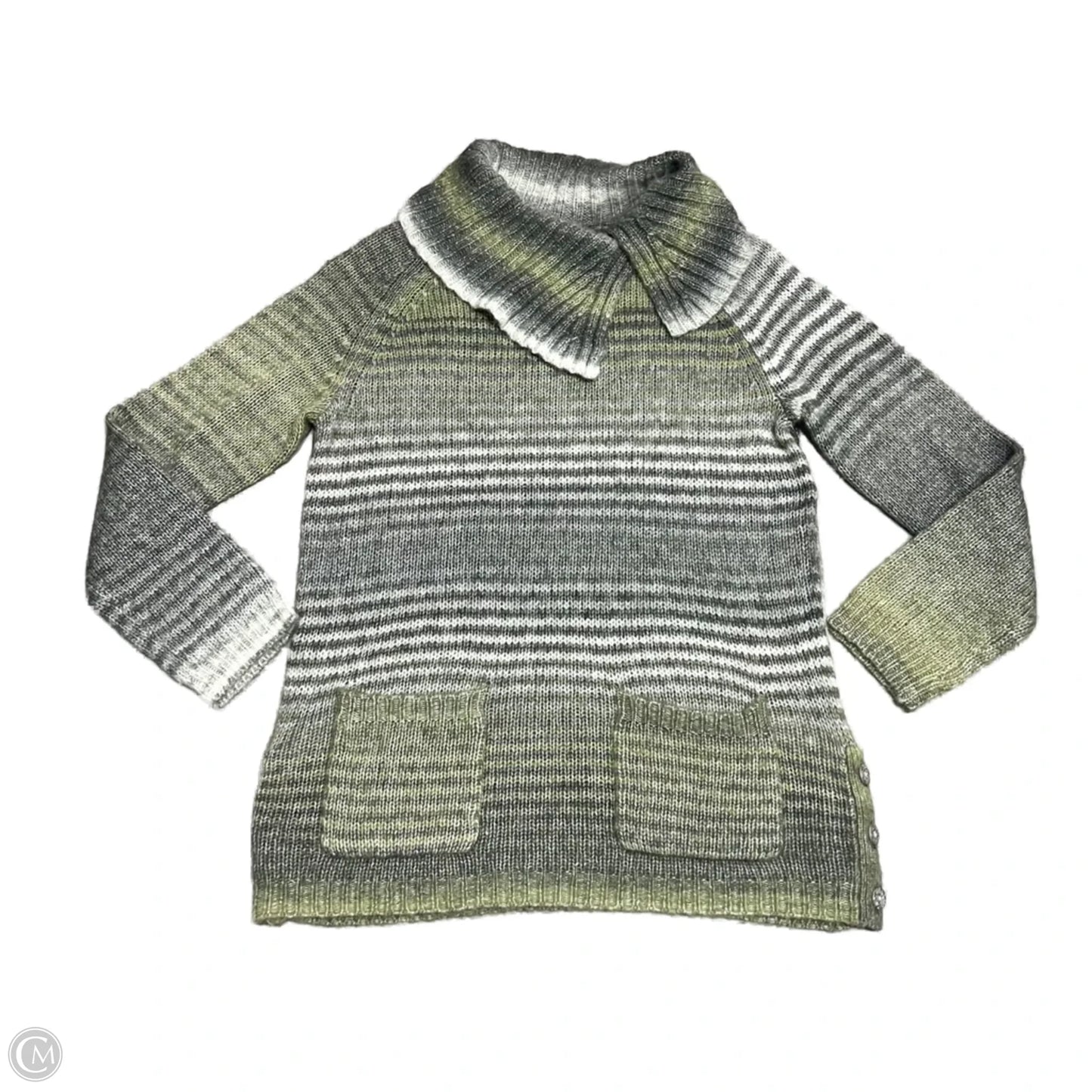 Sweater By Yarra Trail In Green & Grey, Size: S