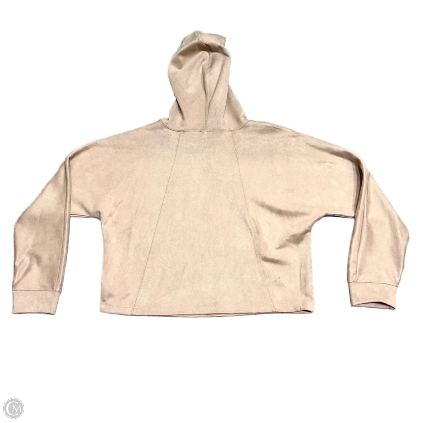 Sweatshirt Hoodie By T Tahari In Tan, Size: L