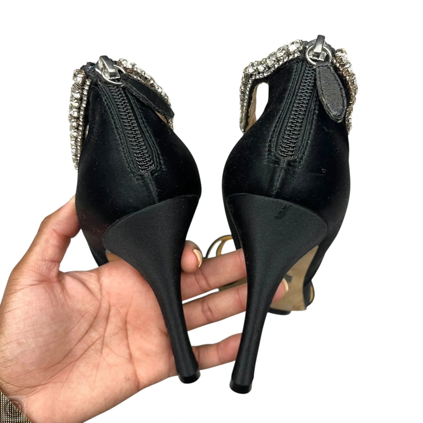 Sandals Heels Stiletto By Badgley Mischka In Black, Size: 8.5