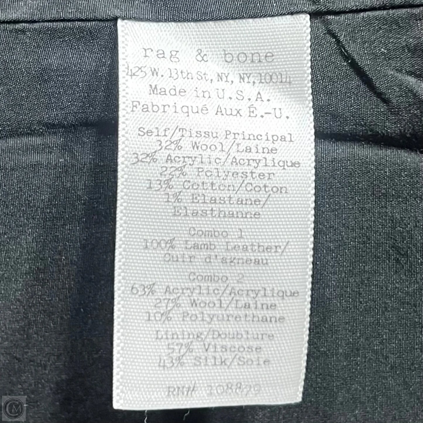 Sweatshirt Crewneck By Rag And Bone In Black & Cream, Size: L