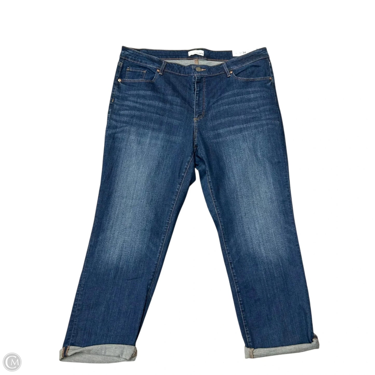 Jeans Skinny By Loft In Blue Denim, Size: 18