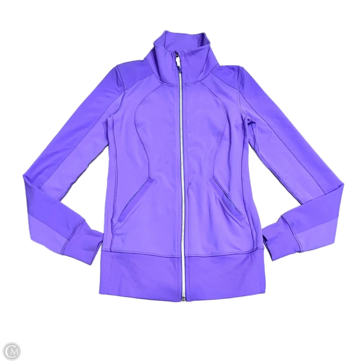 Athletic Top Long Sleeve Collar By Lululemon In Purple, Size: S