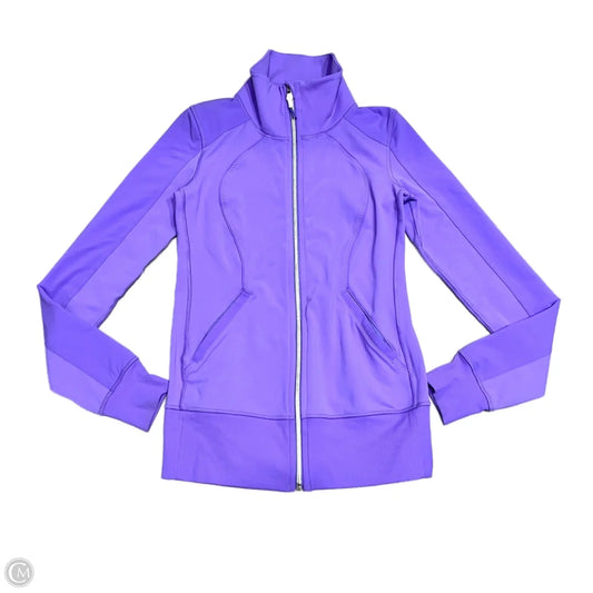 Athletic Top Long Sleeve Collar By Lululemon In Purple, Size: S
