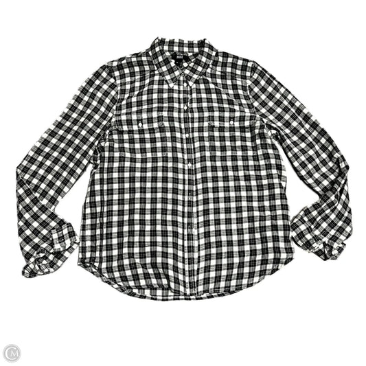 Top Long Sleeve By Paige In Plaid Pattern, Size: M