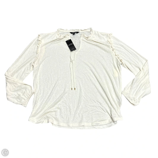 Top Long Sleeve By Lauren By Ralph Lauren In Cream, Size: 1x