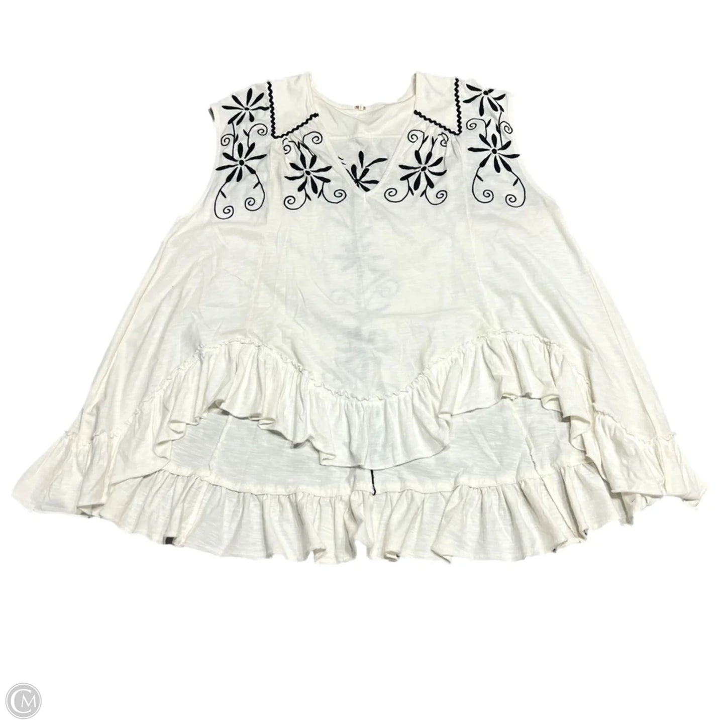 Tunic Sleeveless By Free People In Black & Cream, Size: S