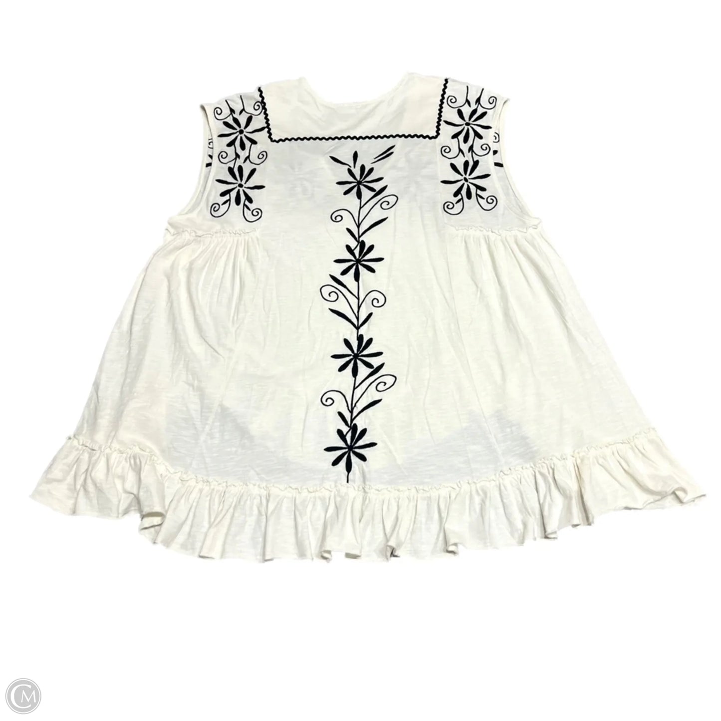 Tunic Sleeveless By Free People In Black & Cream, Size: S