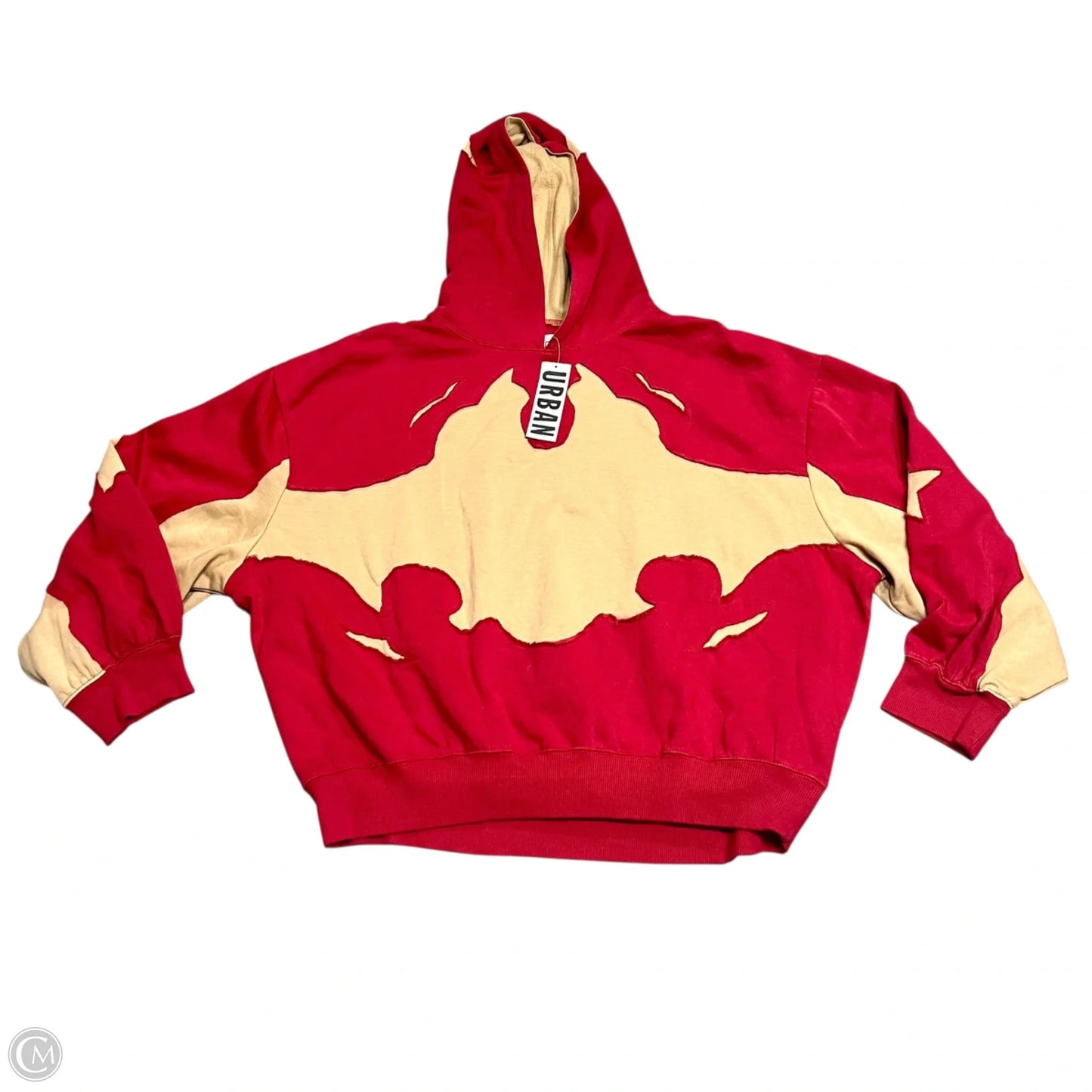Sweatshirt Hoodie By Bdg In Red & Tan, Size: M