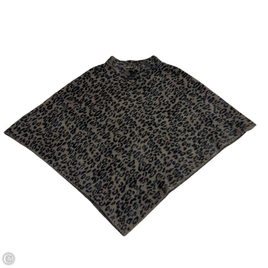 Poncho By Chicos In Leopard Print, Size: L