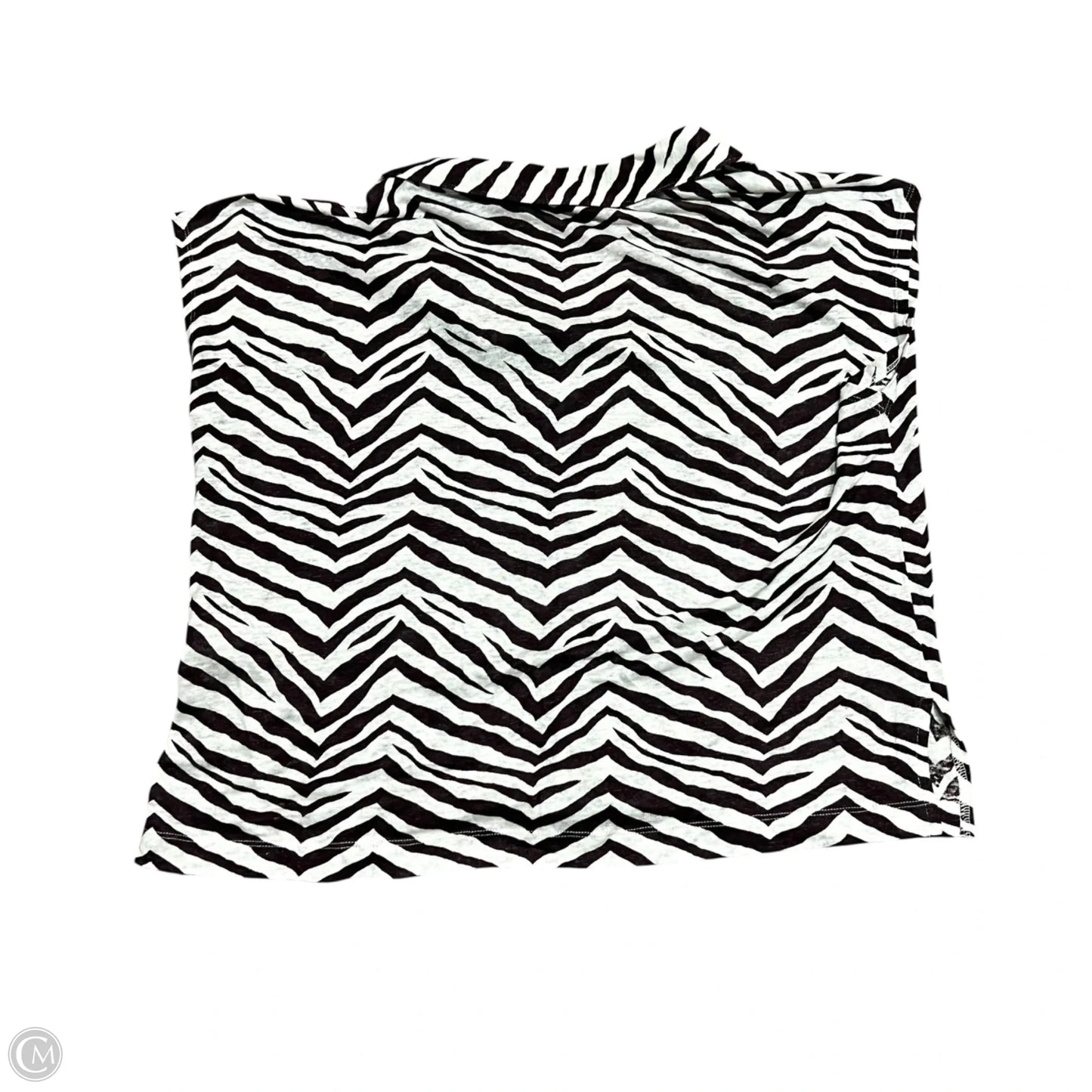 Top Short Sleeve By Tahari In Zebra Print, Size: Xl