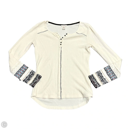 Top Long Sleeve By Sundance In Blue & Cream, Size: S