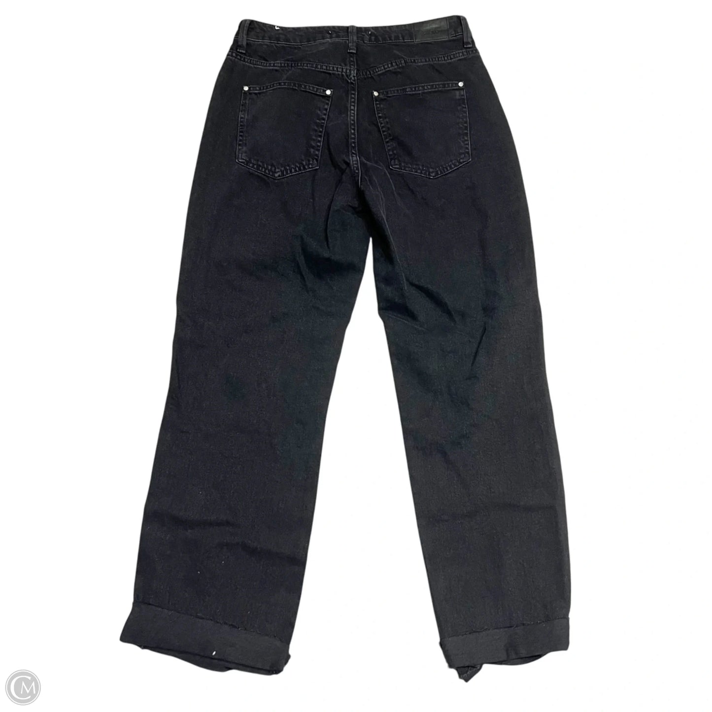 Jeans Wide Leg By Zara In Black Denim, Size: 8