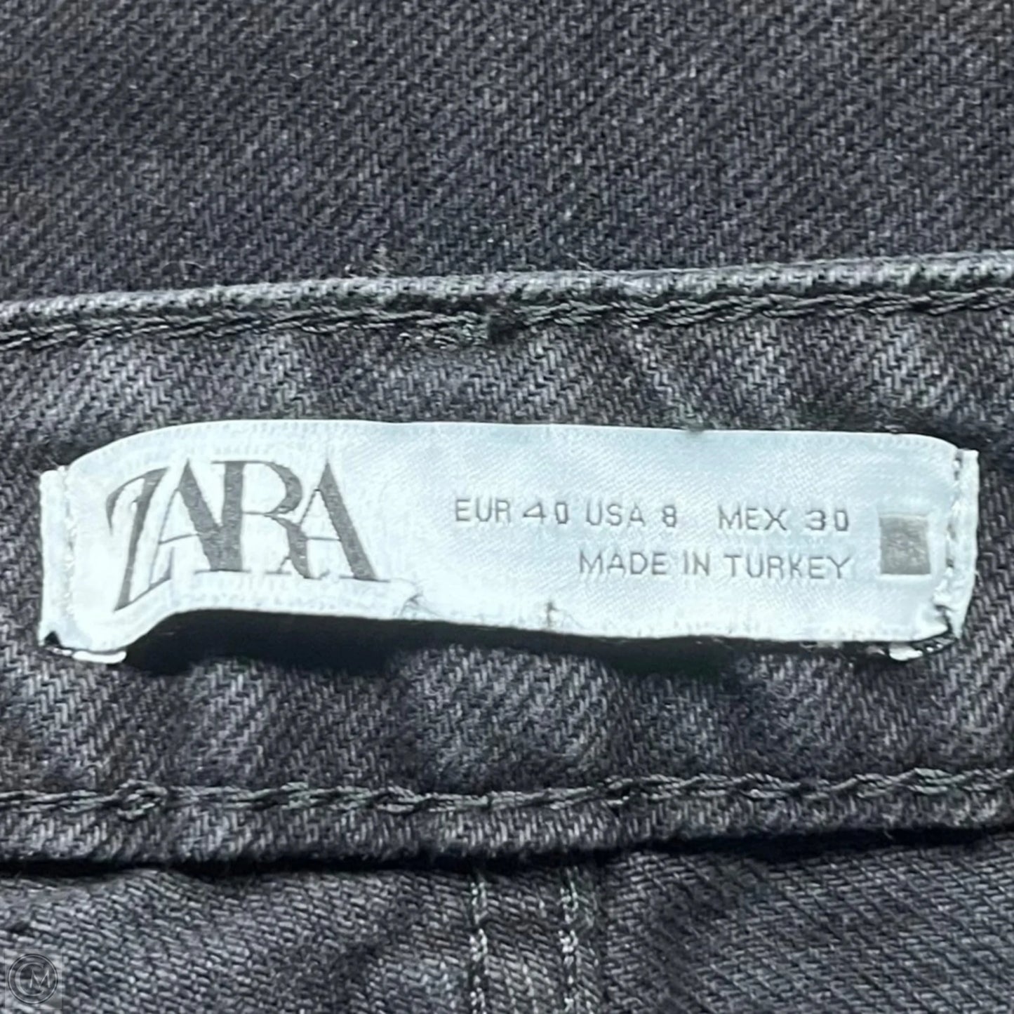 Jeans Wide Leg By Zara In Black Denim, Size: 8