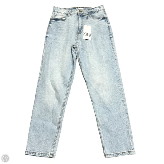 Jeans Straight By Zara In Blue Denim, Size: 8