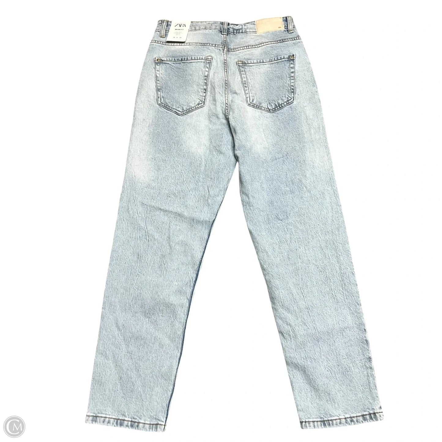 Jeans Straight By Zara In Blue Denim, Size: 8