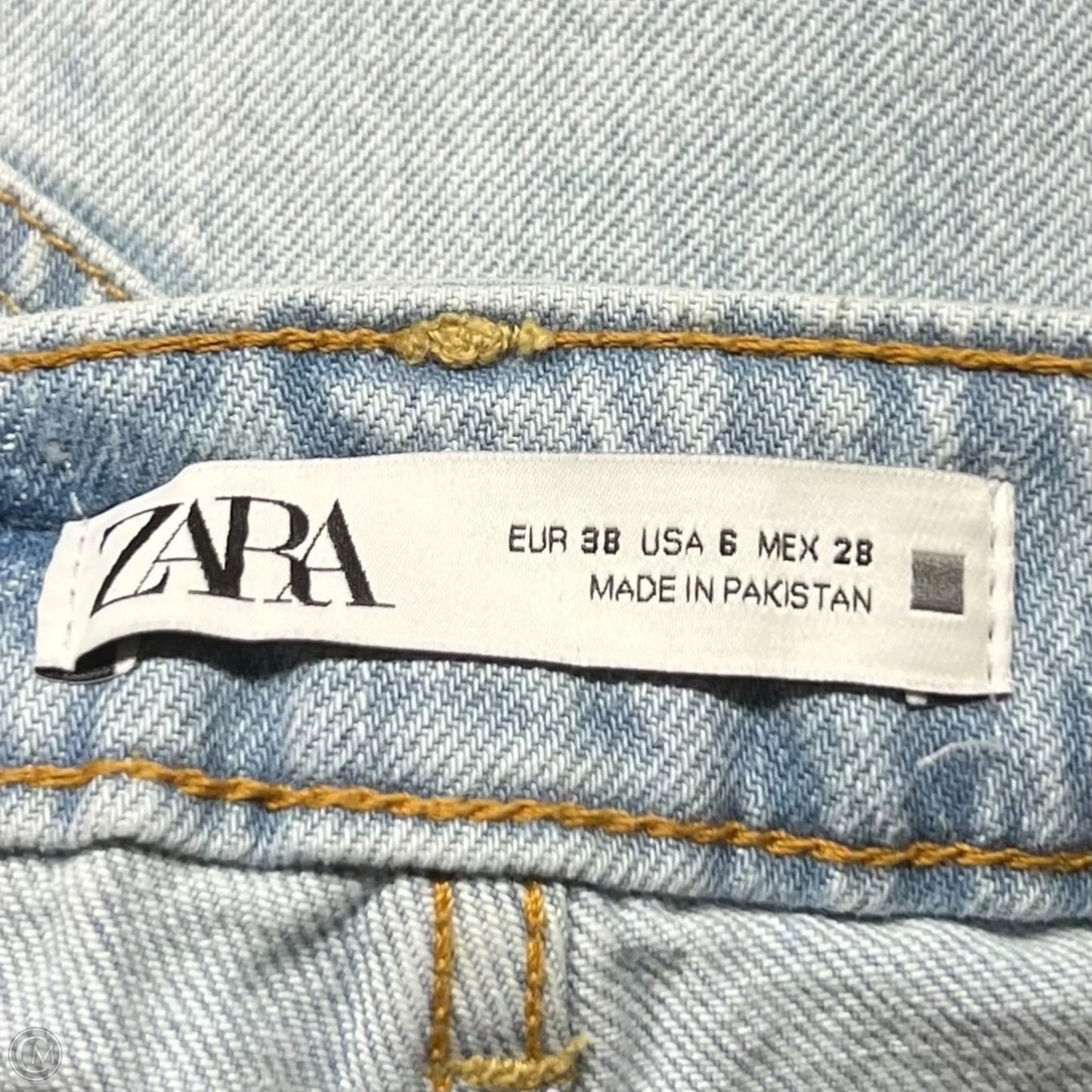 Jeans Straight By Zara In Blue Denim, Size: 8