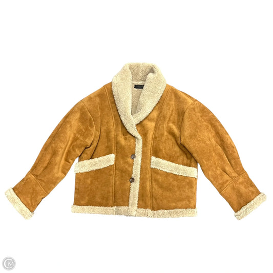 Jacket Faux Fur & Sherpa By Storets In Brown, Size: S