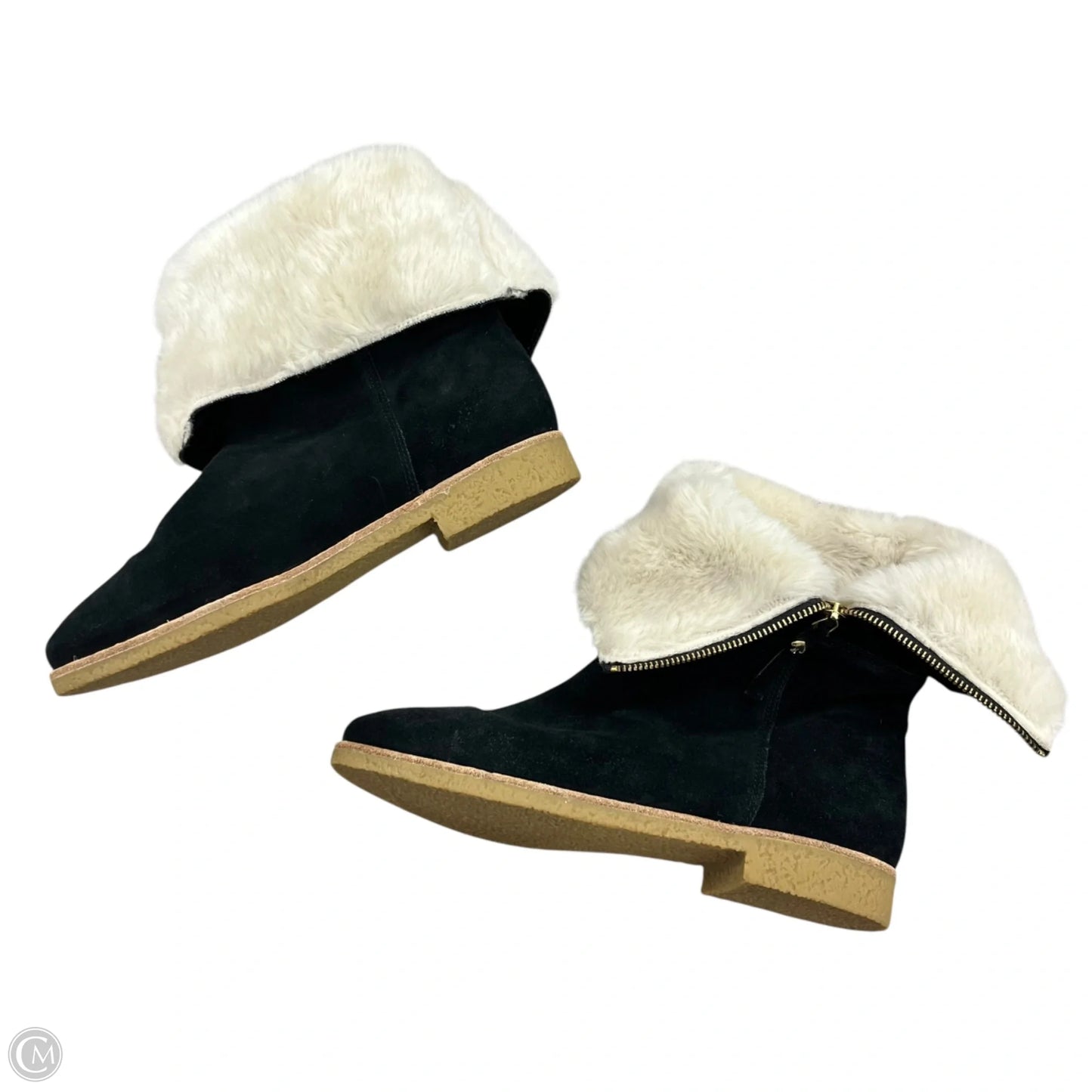 Boots Designer By Kate Spade In Black & Cream, Size: 8