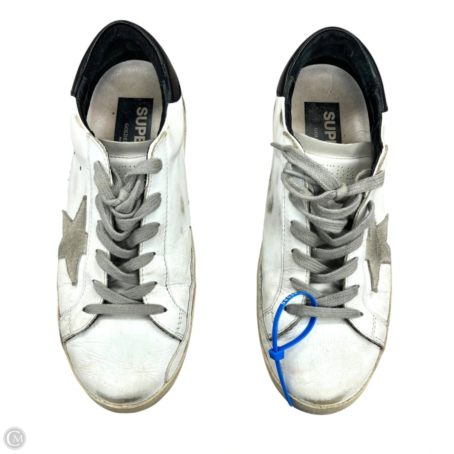 Shoes Luxury Designer By Golden Goose In Grey & White, Size: 7.5