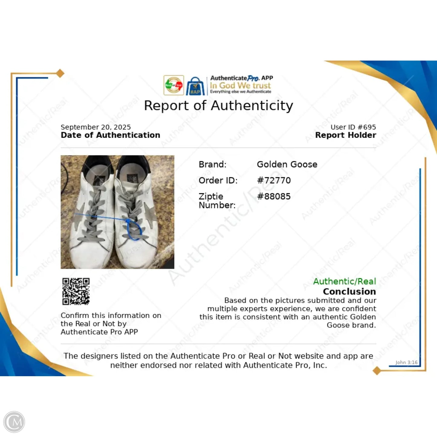 Shoes Luxury Designer By Golden Goose In Grey & White, Size: 7.5