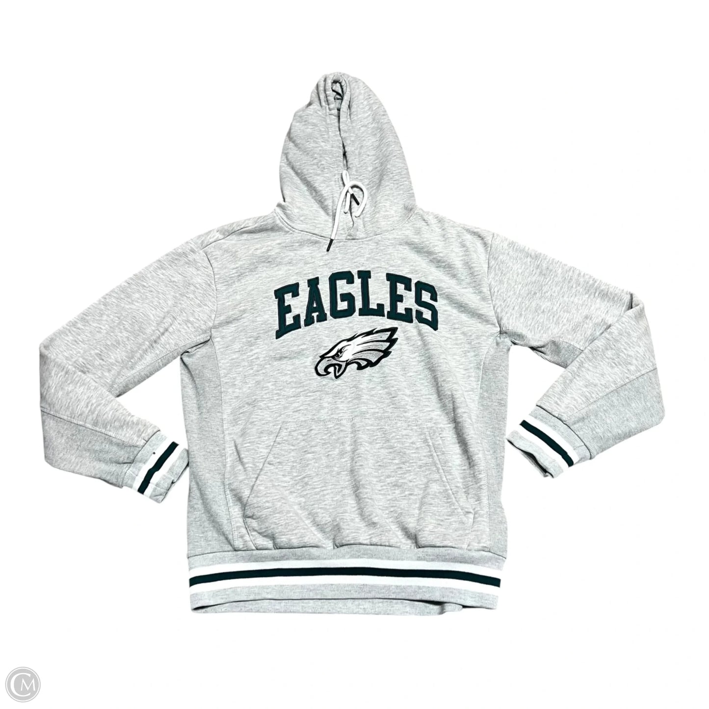 Sweatshirt Hoodie By Nfl In Green & Grey, Size: M