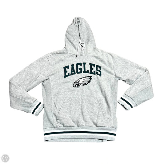 Sweatshirt Hoodie By Nfl In Green & Grey, Size: M