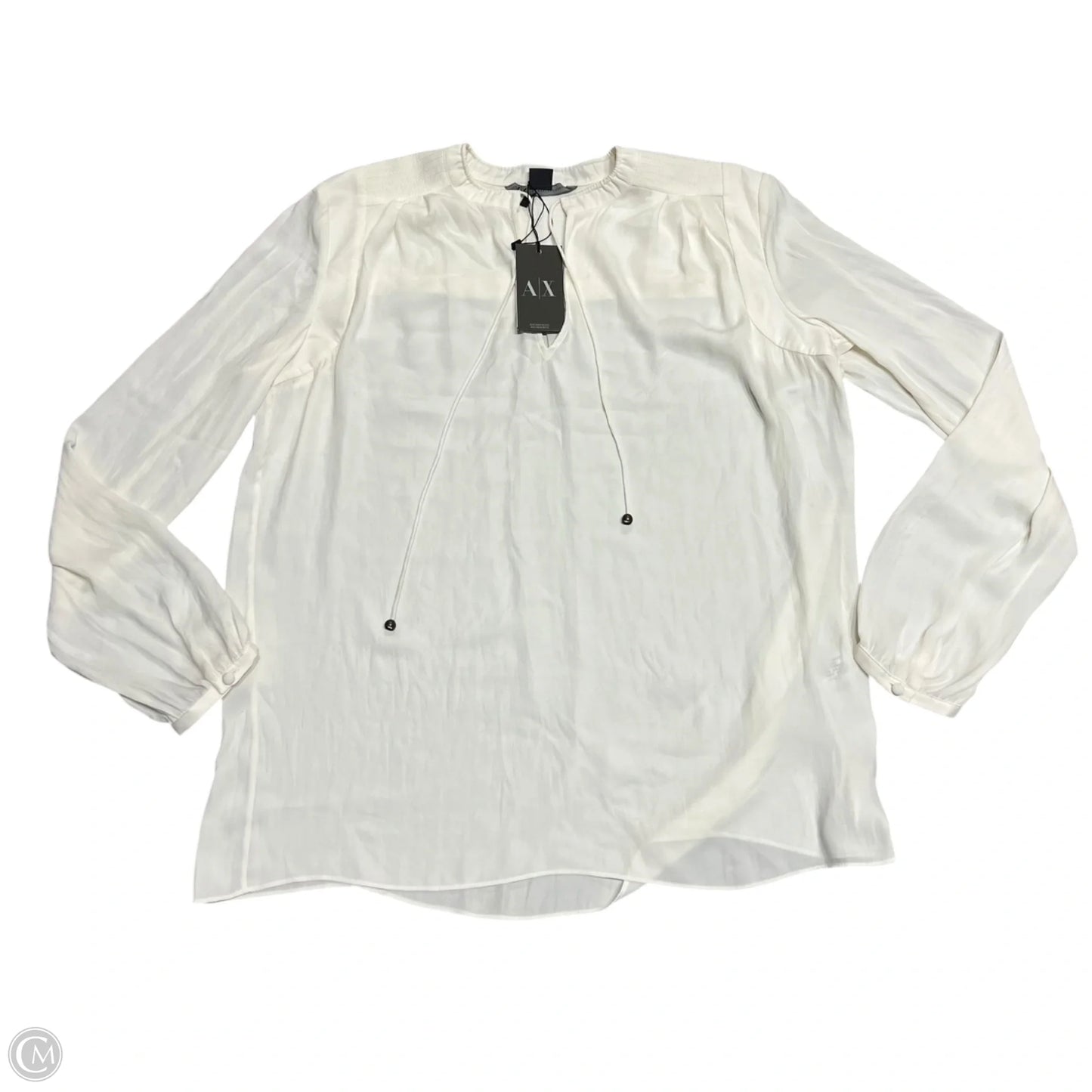 Top Long Sleeve By Armani Exchange In Cream, Size: M