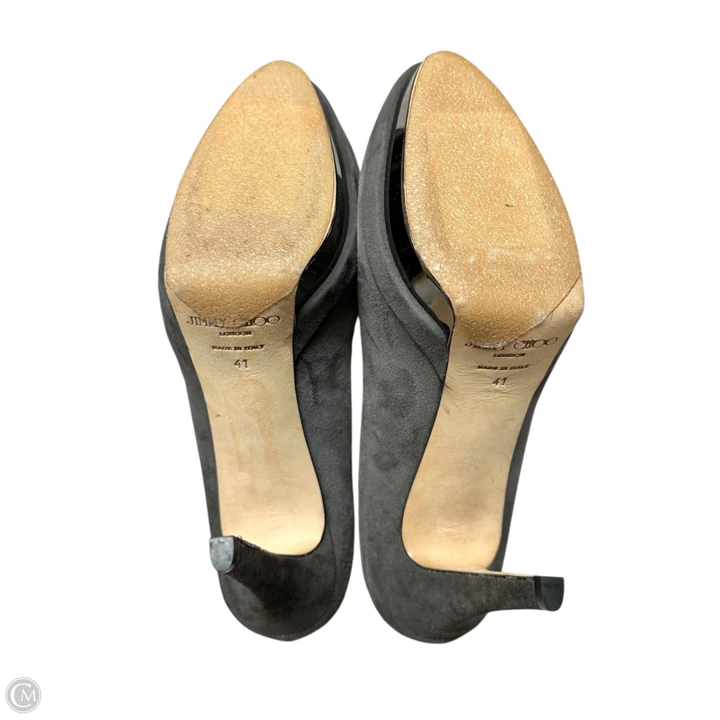 Shoes Luxury Designer By Jimmy Choo In Grey, Size: 10.5