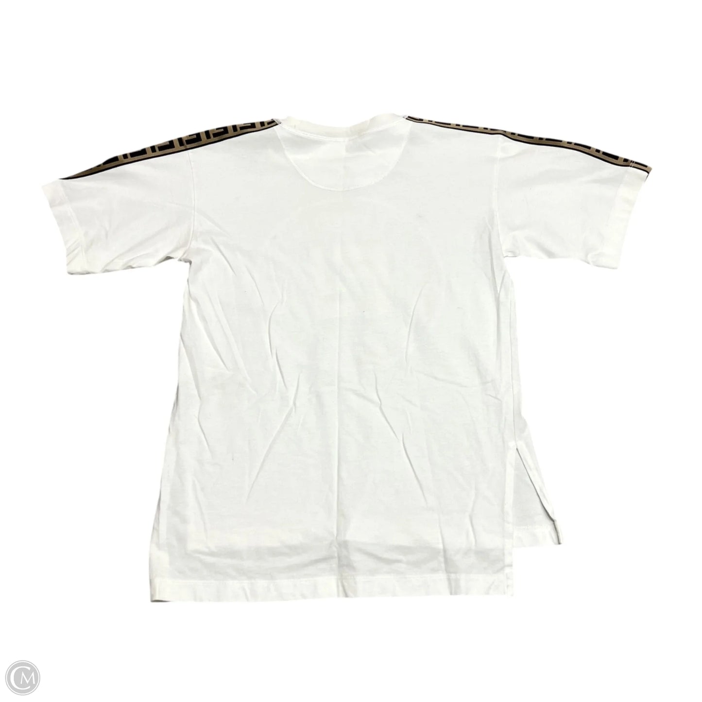 Top Short Sleeve Luxury Designer By Fendi In Cream & White, Size: Xs