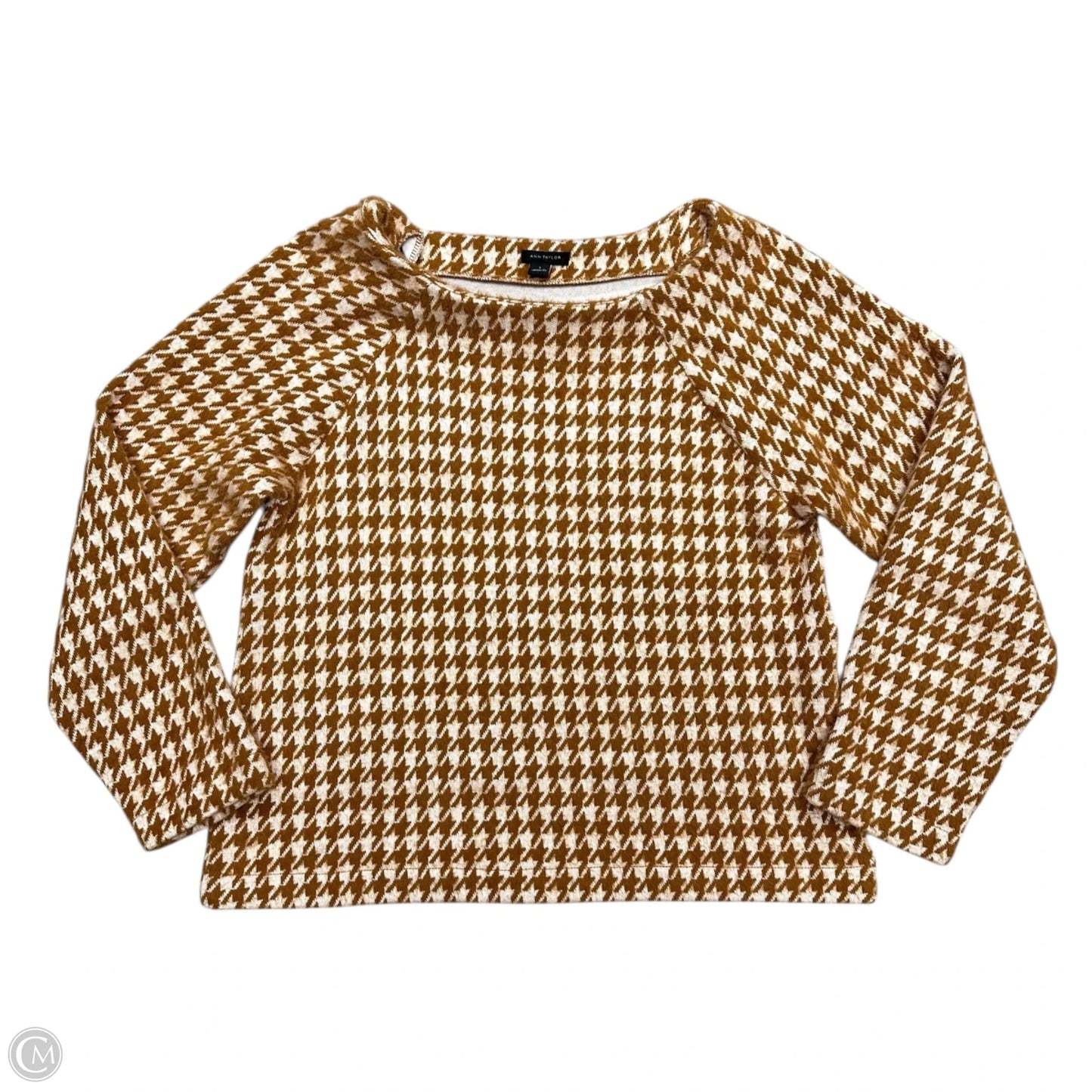 Sweater By Ann Taylor In Tan & White, Size: S