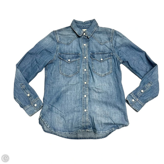 Top Long Sleeve By Madewell In Blue Denim, Size: Xs