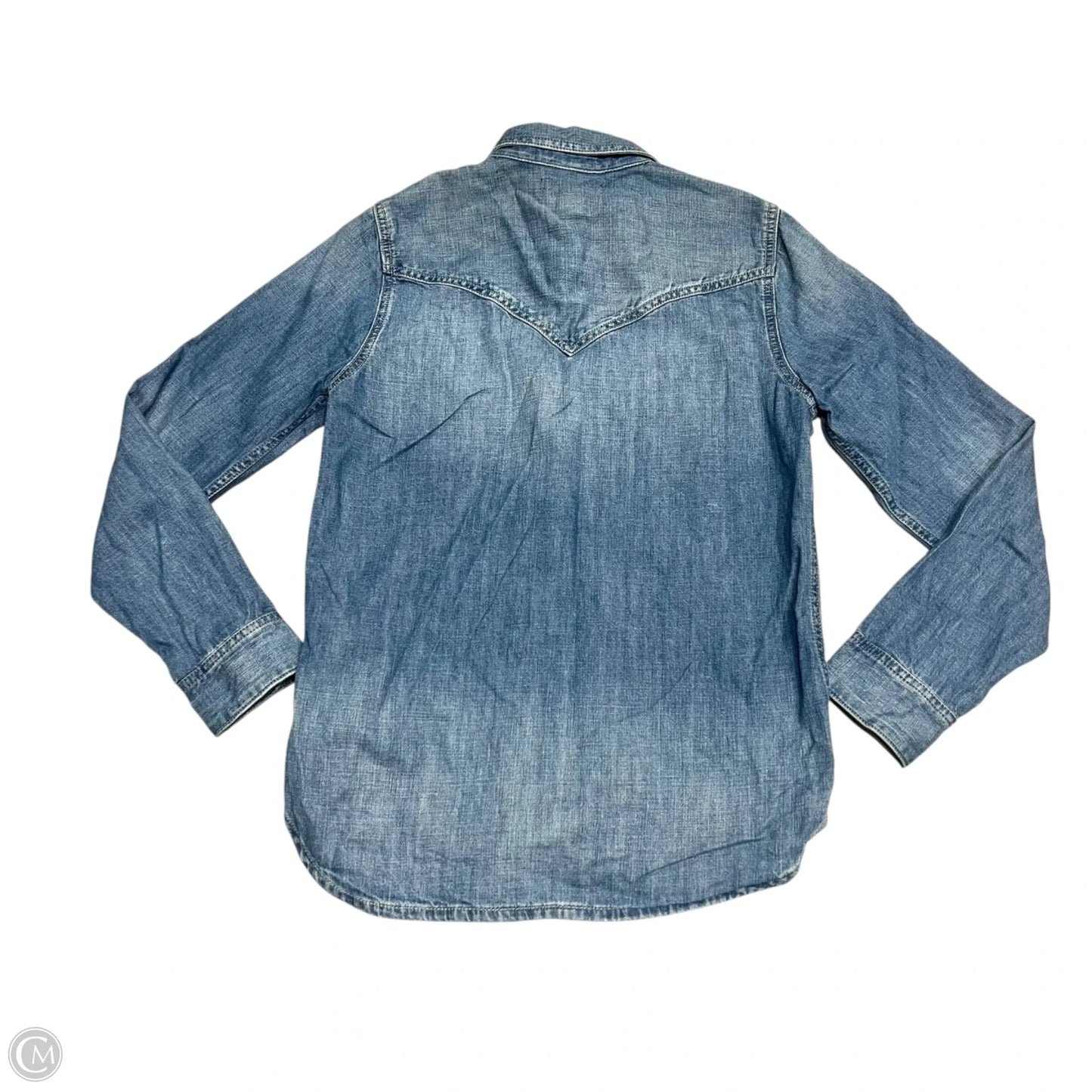 Top Long Sleeve By Madewell In Blue Denim, Size: Xs