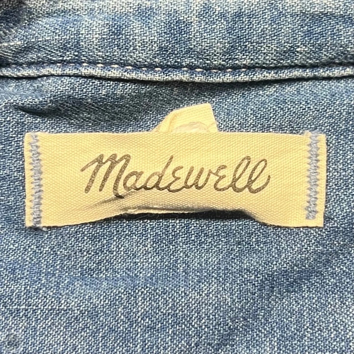 Top Long Sleeve By Madewell In Blue Denim, Size: Xs