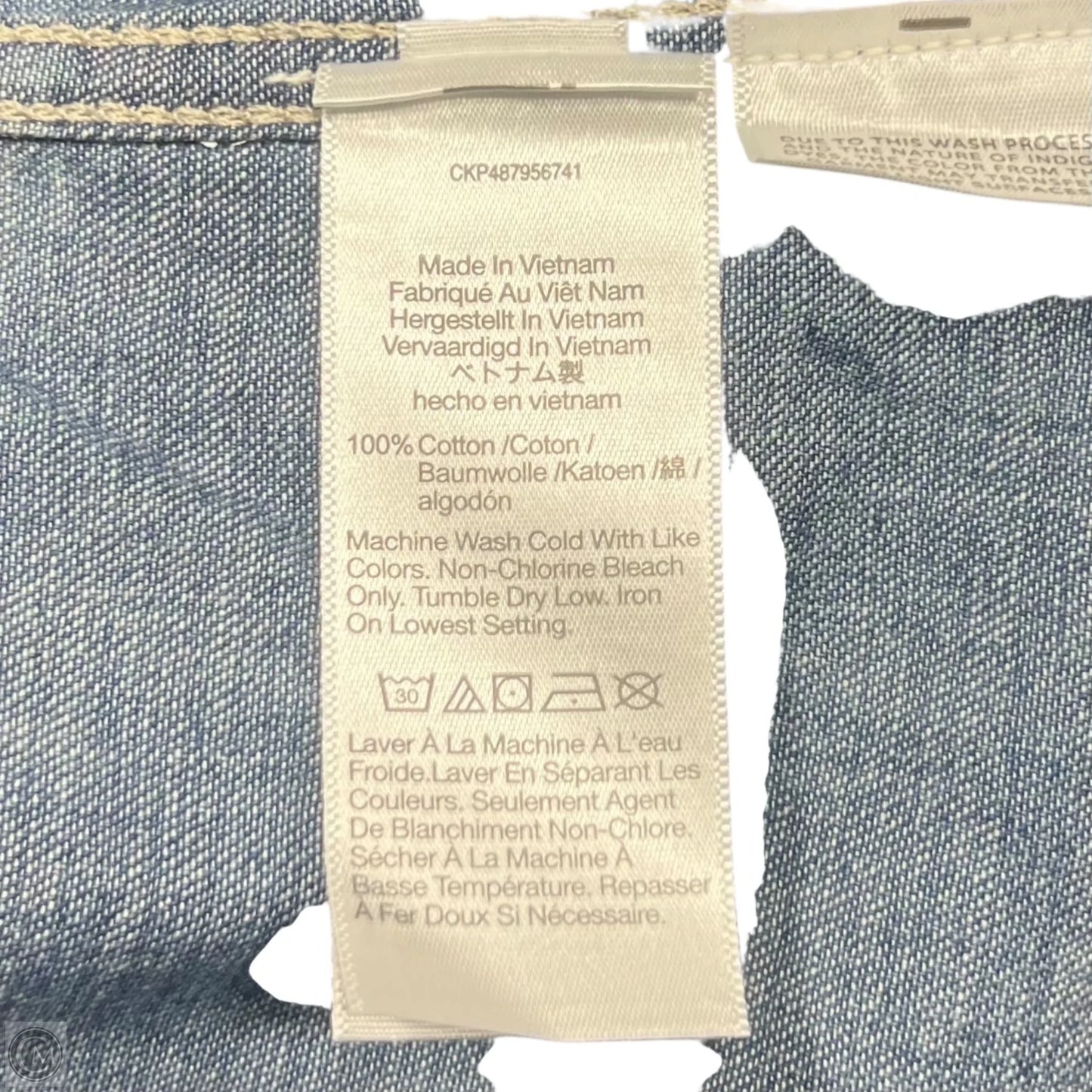 Top Long Sleeve By Madewell In Blue Denim, Size: Xs