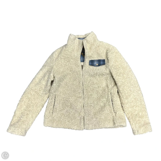 Jacket Faux Fur & Sherpa By Pendleton In Blue & Cream, Size: M