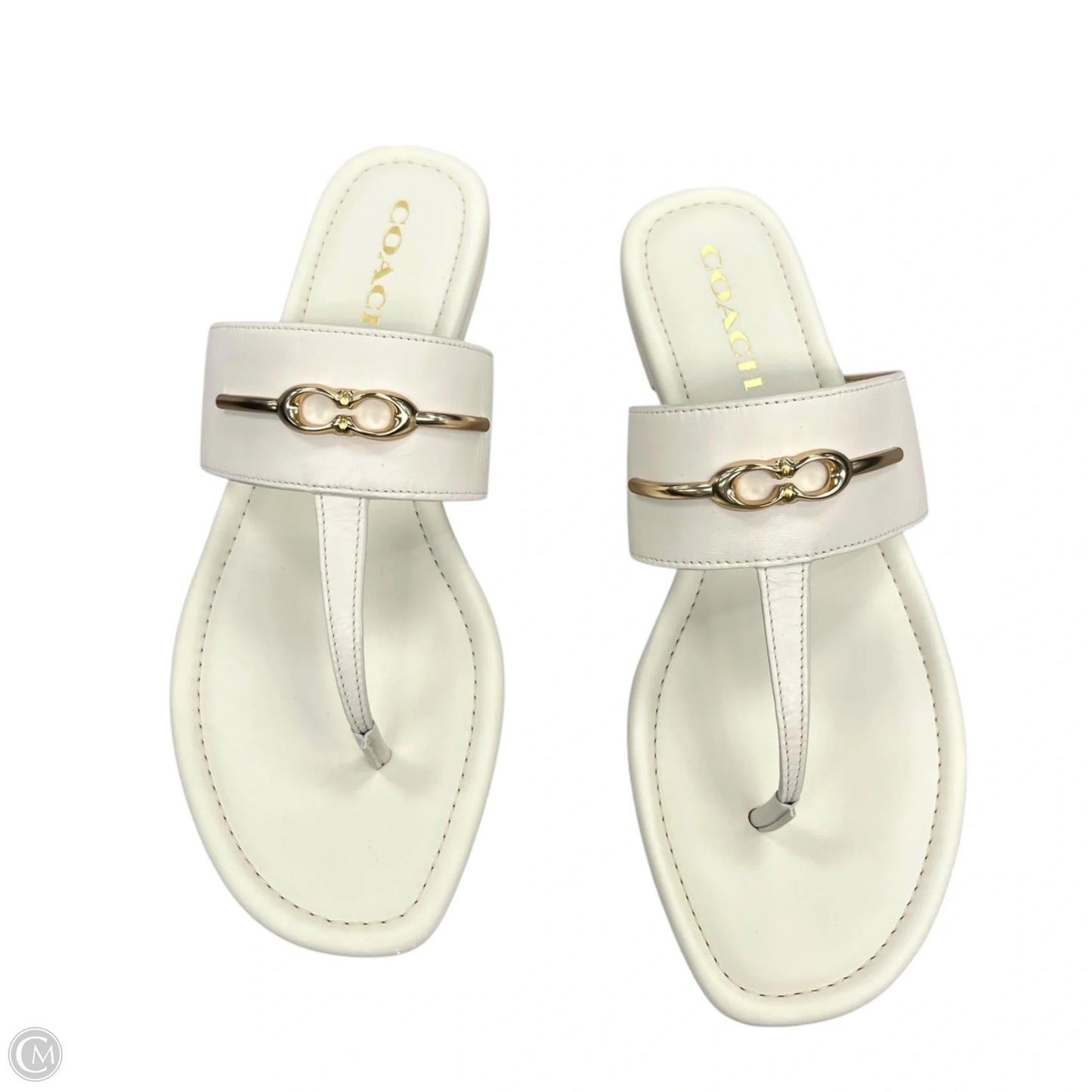 Sandals Designer By Coach In Cream, Size: 9