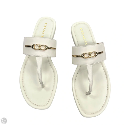 Sandals Designer By Coach In Cream, Size: 9