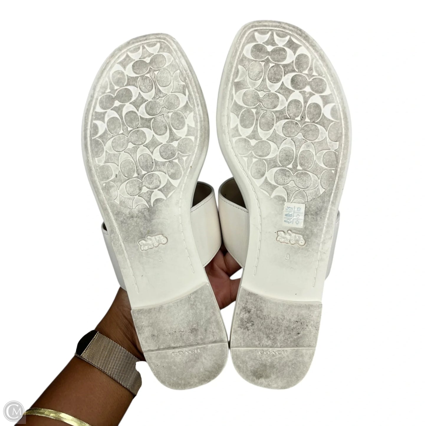 Sandals Designer By Coach In Cream, Size: 9