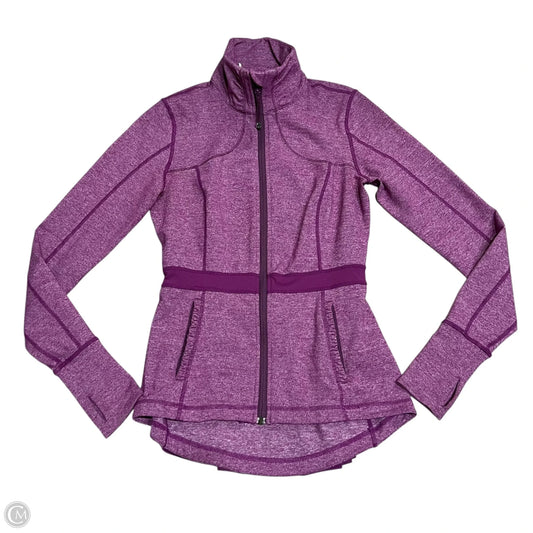 Athletic Top Long Sleeve Collar By Lululemon In Purple, Size: S