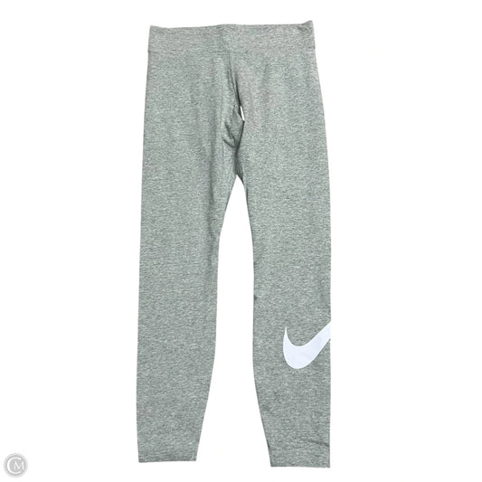 Athletic Leggings By Nike In Grey, Size: 8