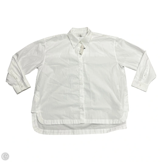 Top Long Sleeve By Banana Republic In White, Size: L